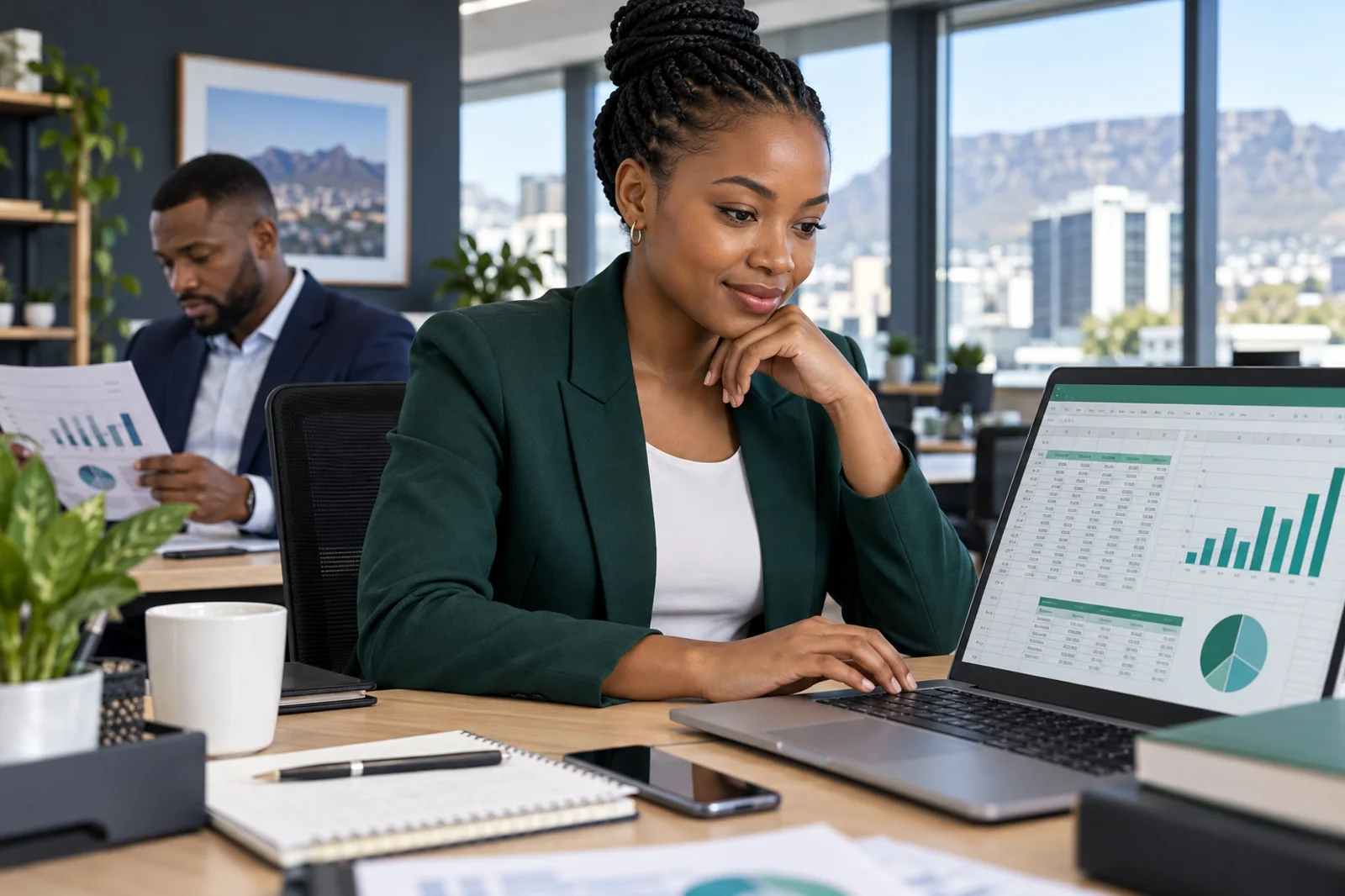 A finance professional builds a clear spreadsheet and practical chart.