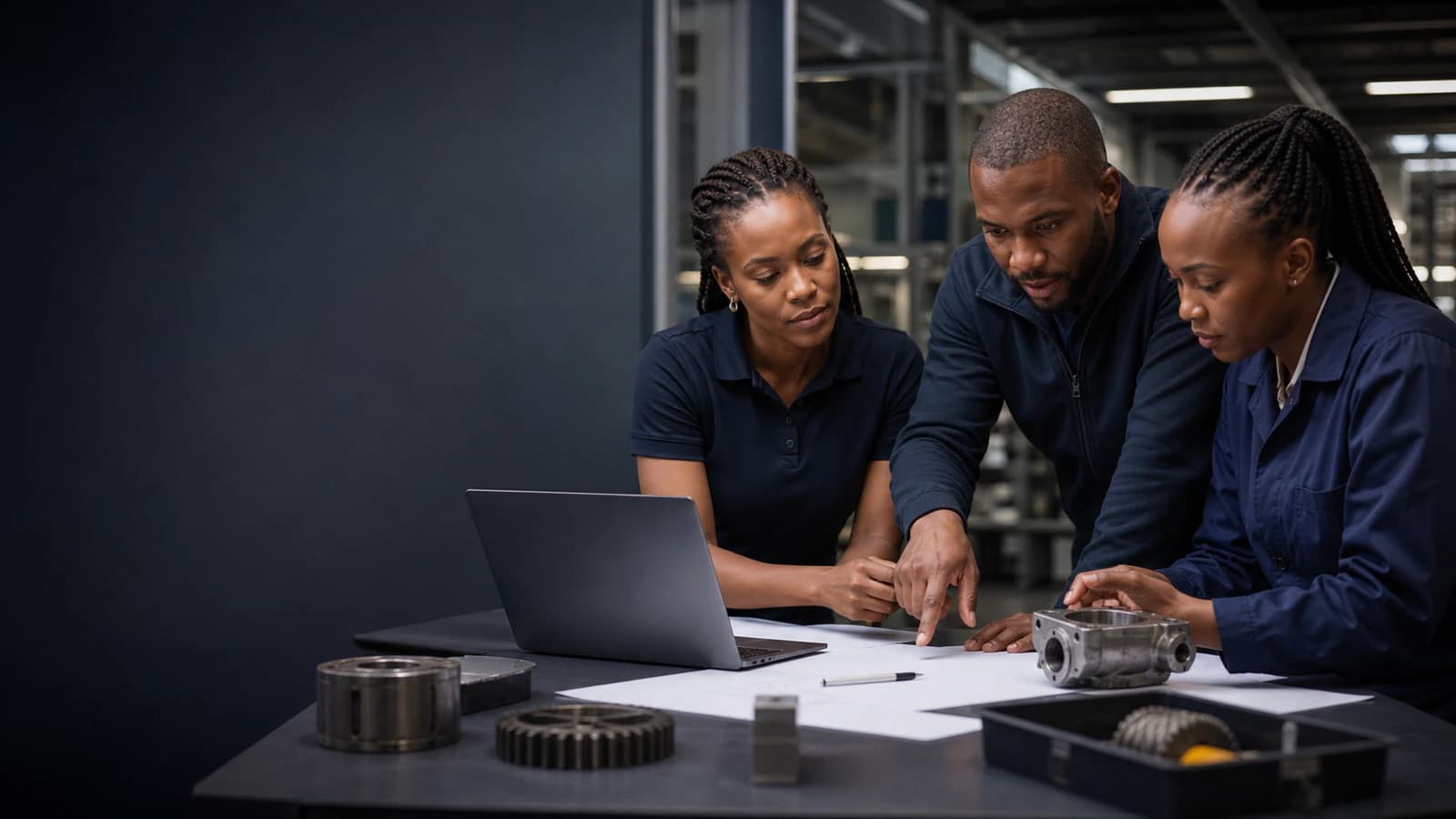 A team analyses evidence together to solve an operational problem.