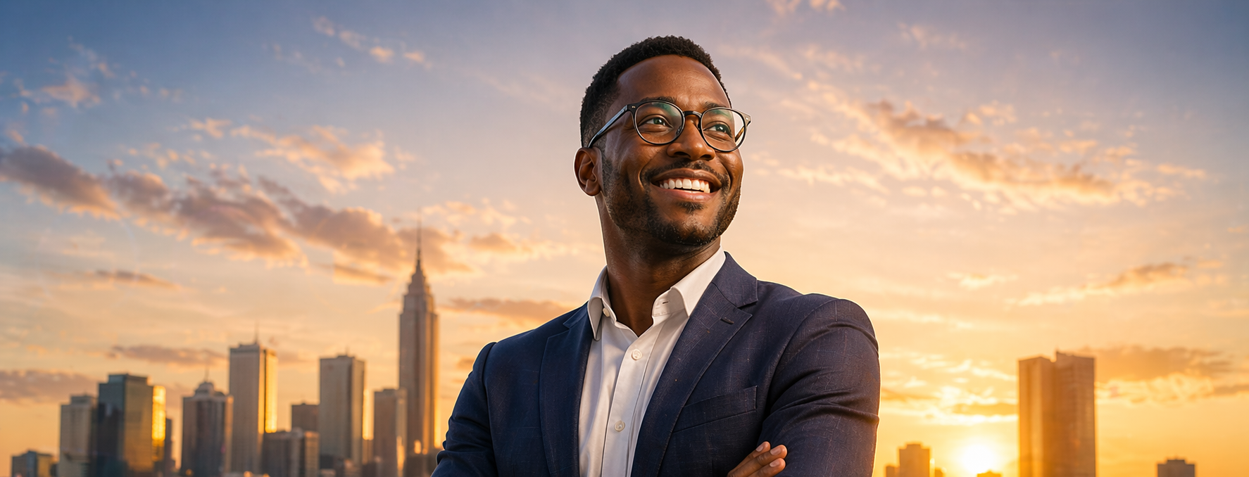 Successful African professional representing transformation through learning and career growth