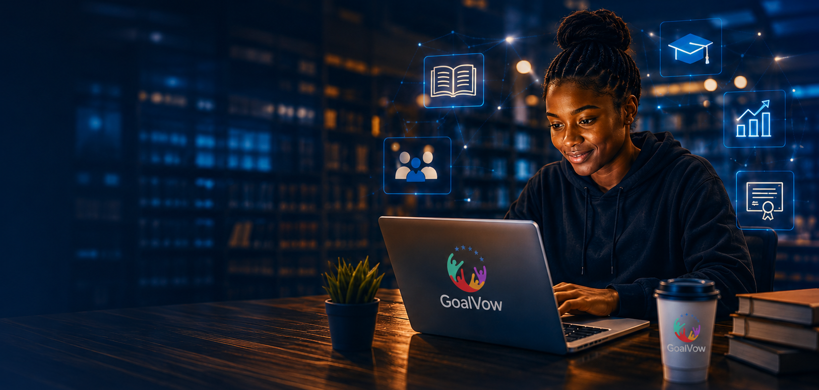 GoalVow connected learning ecosystem call-to-action visual